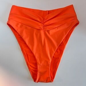 NEW Aerie “Real Good” High Cut Cheeky Bikini Bottom – Orange (Size L)